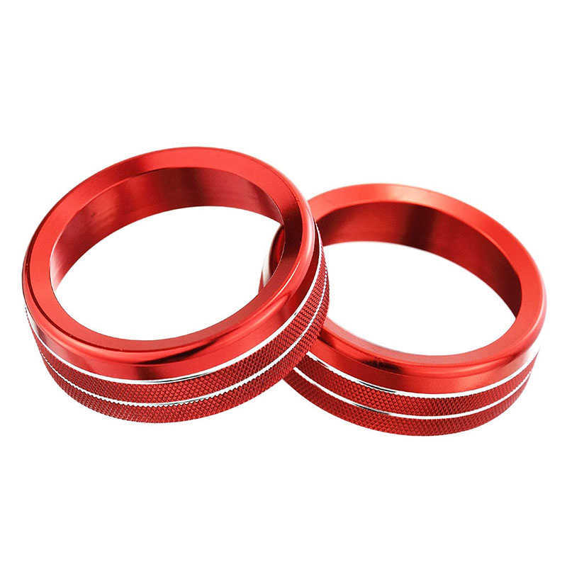2025 new 2Pcs Air Condition Radio Knob Rings AC Control Switch Button Decorative Ring Cover for Ford Mustang 2015-2020 Audio Trim