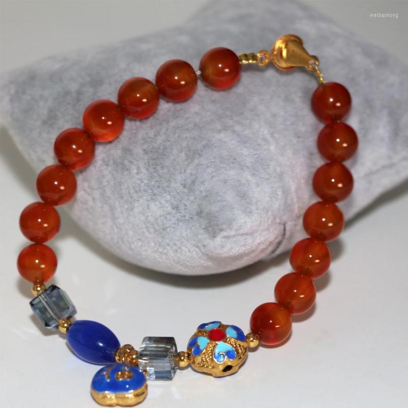 Strand Elegant 8mm Natural Red Agat Round Beads Stone Carnelian Onyx Charms Bracelet For Women Cloisonne Jewelry 7.5inch B2954
Strand Elegant 8mm Natural Red Agat Round Beads Stone Carnelian Onyx Charms Bracelet For Women Cloisonne Jewelry 7.5inch B2954