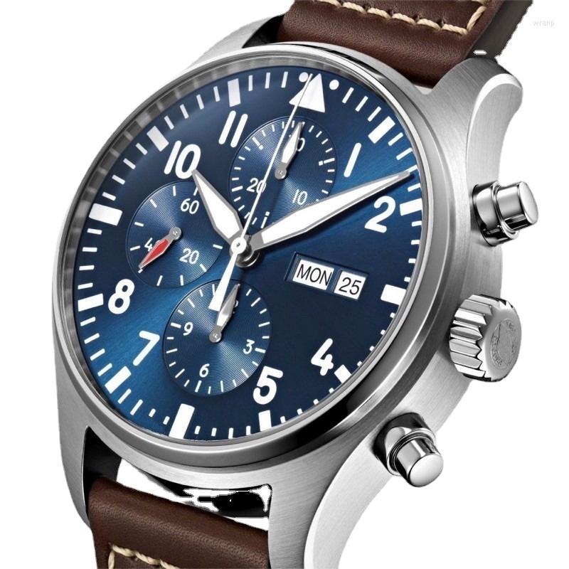 Wristwatches Luxury Mens Mechanical Pilots Watch Automatic Prince Brown Leather Blue Dial Strap Man
Wristwatches Luxury Mens Mechanical Pilots Watch Automatic Prince Brown Leather Blue Dial Strap Man