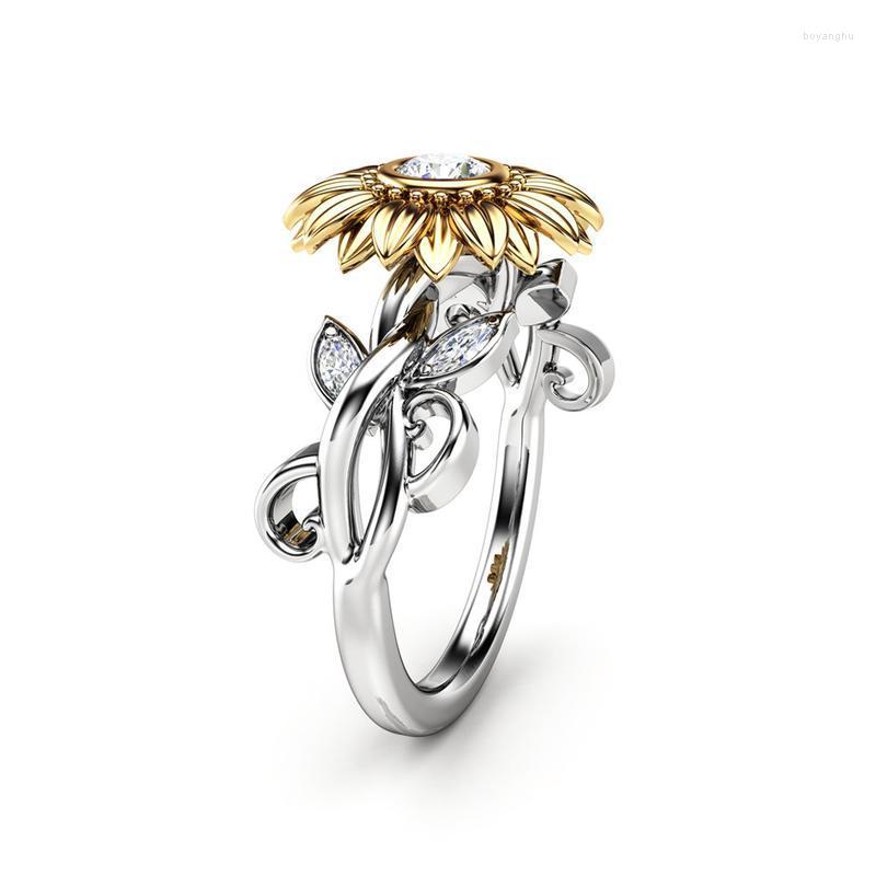 Wedding Rings Crystal Female Sunflower Engagement Ring Cute Luxury Silver Color Promise Zircon Stone For Women
Wedding Rings Crystal Female Sunflower Engagement Ring Cute Luxury Silver Color Promise Zircon Stone For Women