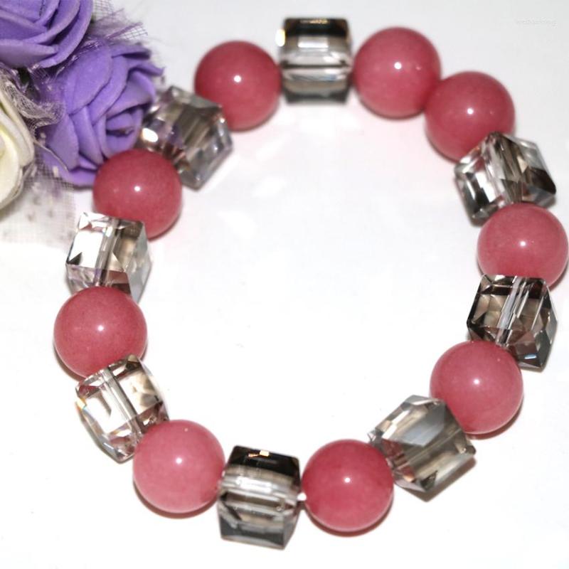 Strand Wholesale Price 12mm Pink Rhodochrosite Round Stone Beads Charms Bracelets 10mm Crystal Original Design Jewelry 7.5inch B2937
Strand Wholesale Price 12mm Pink Rhodochrosite Round Stone Beads Charms Bracelets 10mm Crystal Original Design Jewelry 7.5inch B2937