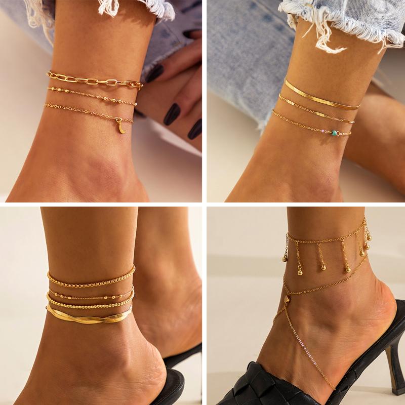 Anklets Trendy Jewelry Multi-layer Anklet Chains Green Bead Copper Chain Tassel Foot Ornaments Beach Overlapping Moon For Womemn
Anklets Trendy Jewelry Multi-layer Anklet Chains Green Bead Copper Chain Tassel Foot Ornaments Beach Overlapping Moon For Womemn