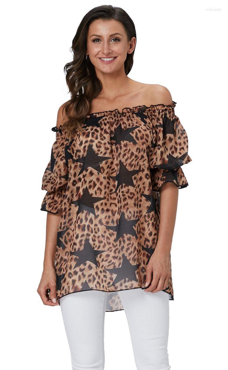 Women's Blouses Baharcelin Female Summer Blouse Slash Neck Flare Sleeve Casual Printed Floral Star Chiffon Tops Big Size Clothing
Women's Blouses Baharcelin Female Summer Blouse Slash Neck Flare Sleeve Casual Printed Floral Star Chiffon Tops Big Size Clothing