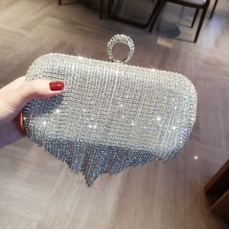 Clutch Bags Purse Diamond Inlaid Dinner Mini Tassel Celebrity Handbag Banquet Dress 221219