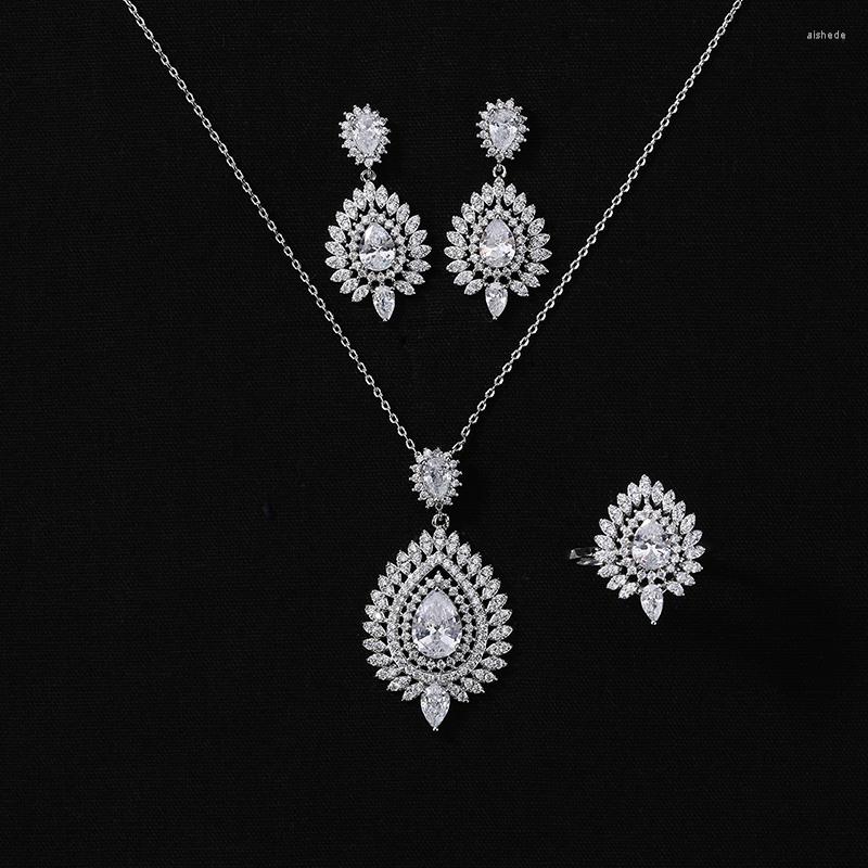 Necklace Earrings Set Jewelry HADIYANA Waterdrop Shapes And Ring For Women Wedding Or Fashion Party CN995 Conjunto De Joyas, Picture shown
Necklace Earrings Set Jewelry HADIYANA Waterdrop Shapes And Ring For Women Wedding Or Fashion Party CN995 Conjunto De Joyas, Picture shown