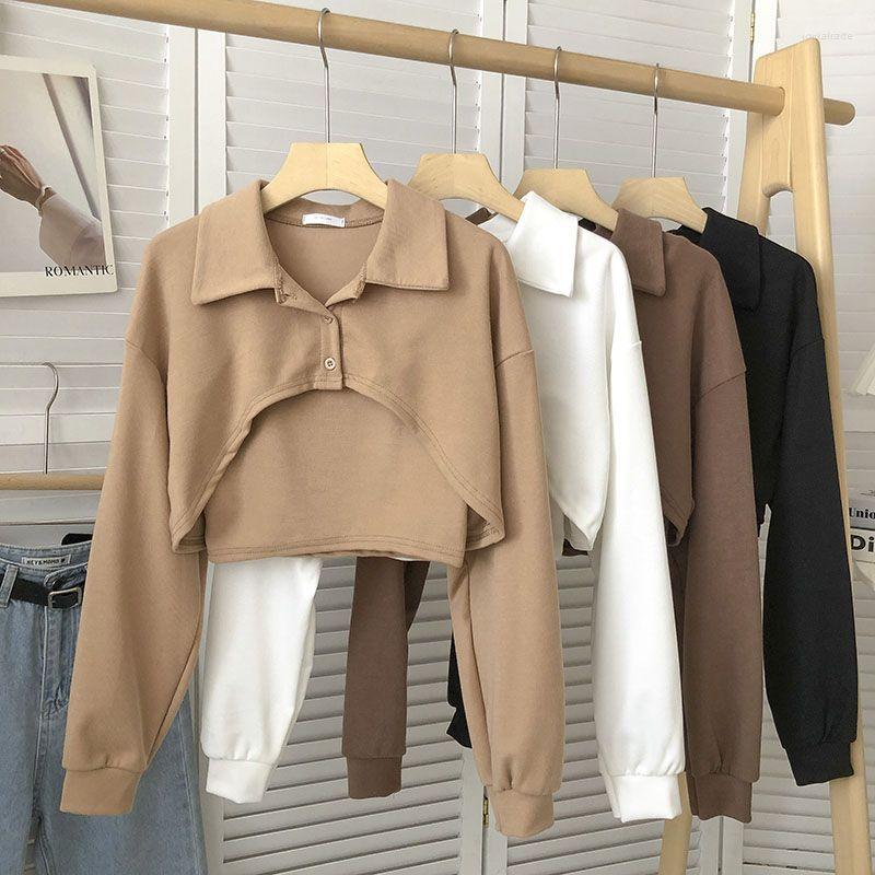 Women's T Shirts WDMSNA Korean Long Sleeve T-shirts For Women Lapel Loose Thirt Shirt Femme And Simple Short Sling Autumn Fashion Set Tops, Black
Women's T Shirts WDMSNA Korean Long Sleeve T-shirts For Women Lapel Loose Thirt Shirt Femme And Simple Short Sling Autumn Fashion Set Tops, Black