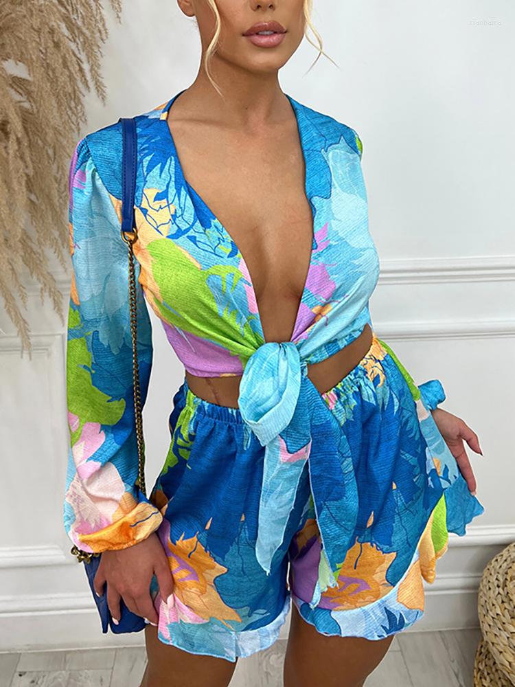 Women' Tracksuits Beach Sexy Short Tops Shorts Two Piece Set Women Casual Loose Matching Suit Summer Femme Elastic Waist Print Sets, 02 print
Women' Tracksuits Beach Sexy Short Tops Shorts Two Piece Set Women Casual Loose Matching Suit Summer Femme Elastic Waist Print Sets, 02 print