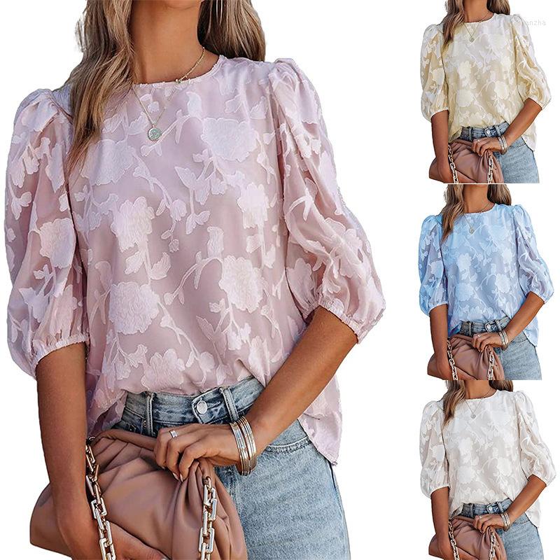 Women' Blouses European And American Women' Clothing Summer Flower Texture Puff Sleeve Chiffon Loose Sweet Top, Beige
Women' Blouses European And American Women' Clothing Summer Flower Texture Puff Sleeve Chiffon Loose Sweet Top, Beige