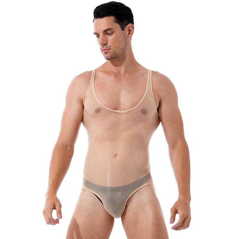 Men's G Strings Men Summer Lingerie Glossy Breathable Thin Swimsuit Scoop Neck Sleeveless Bodysuit Underwear See-through Leotard Jumpsuit, Black
Men's G Strings Men Summer Lingerie Glossy Breathable Thin Swimsuit Scoop Neck Sleeveless Bodysuit Underwear See-through Leotard Jumpsuit, Black