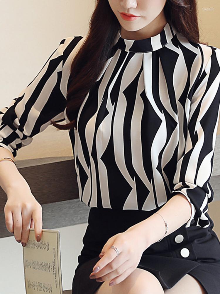 Women' Blouses 2022 Arrived Fashion Women Blouse Long Sleeved Printed Top Stand Collar Slim Fit Office Lady Blusa, Black
Women' Blouses 2022 Arrived Fashion Women Blouse Long Sleeved Printed Top Stand Collar Slim Fit Office Lady Blusa, Black