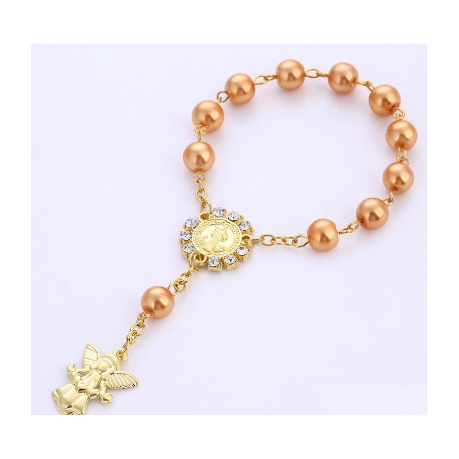 Link Chain Link Catholic Religious Glass Pearl Beads Cross Rosary Bracelets Angel Jesus Saint Baptism Chaplet Braclet For Girl Jewe Dhjh6
Link Chain Link Catholic Religious Glass Pearl Beads Cross Rosary Bracelets Angel Jesus Saint Baptism Chaplet Braclet For Girl Jewe Dhjh6