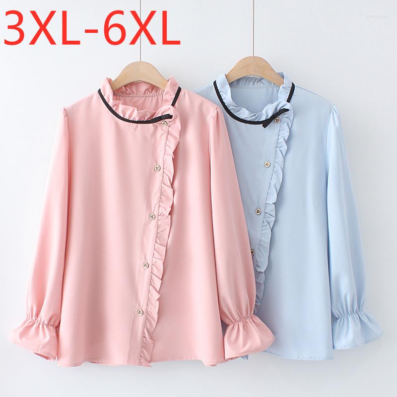 Women's Blouses 2022 Ladies Spring Autumn Plus Size Tops For Women Large Long Sleeve Loose Casual Ruffle Pink Chiffon Shirt 3XL 5XL 6XL, Blue
Women's Blouses 2022 Ladies Spring Autumn Plus Size Tops For Women Large Long Sleeve Loose Casual Ruffle Pink Chiffon Shirt 3XL 5XL 6XL, Blue