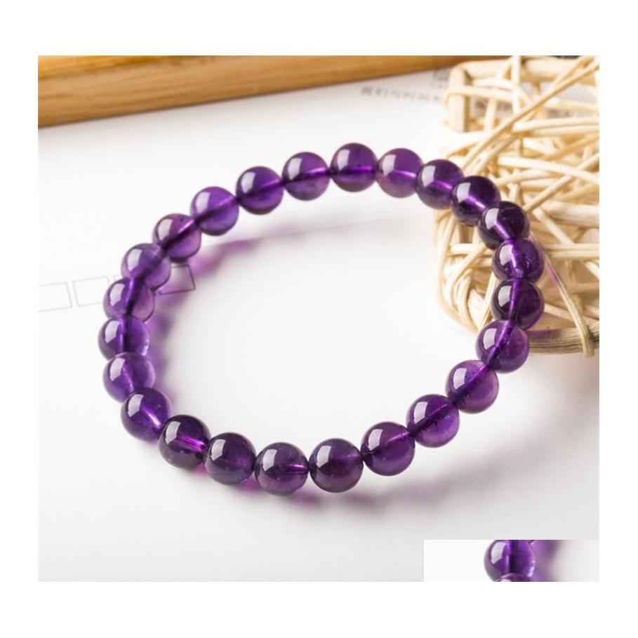 Beaded Strands 8Mm Round Beaded Strand Shape Glass Purple Amethyst Crystal Gemstone Beads Bracelet For Man Woman Bracelets Stretch Otutx
Beaded Strands 8Mm Round Beaded Strand Shape Glass Purple Amethyst Crystal Gemstone Beads Bracelet For Man Woman Bracelets Stretch Otutx