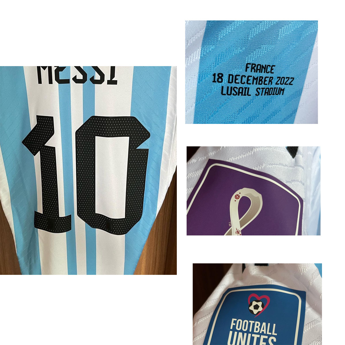 Home Textile Final Argentina Vs France 2022 Match Worn Player Issue Final Game Soccer Patch Badge, Leave you want name num
Home Textile Final Argentina Vs France 2022 Match Worn Player Issue Final Game Soccer Patch Badge, Leave you want name num