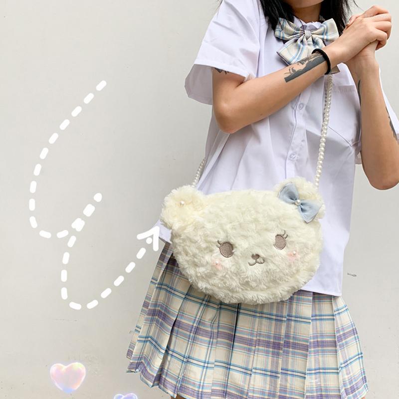 Waist Bags Soft Sister Doll Lolita Bag Plush Messenger Women Cute Small JK Japanese Shoulder Bear MAGOGO, White
Waist Bags Soft Sister Doll Lolita Bag Plush Messenger Women Cute Small JK Japanese Shoulder Bear MAGOGO, White