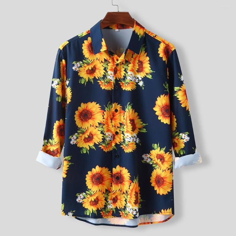 Men' Casual Shirts Men Ethnic Long Sleeve Sunflower Print Hawaiian Shirt Blouse Plus Size Camisa Social Masculina Chemise Homme, Navy blue
Men' Casual Shirts Men Ethnic Long Sleeve Sunflower Print Hawaiian Shirt Blouse Plus Size Camisa Social Masculina Chemise Homme, Navy blue