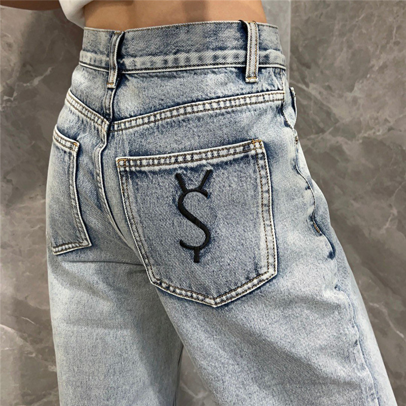 Designer Jeans Womens Long Pants High Grade Trousers Pocket Embroidery Letter High Waist Slim Straight Jean For Women, Blue
Designer Jeans Womens Long Pants High Grade Trousers Pocket Embroidery Letter High Waist Slim Straight Jean For Women, Blue