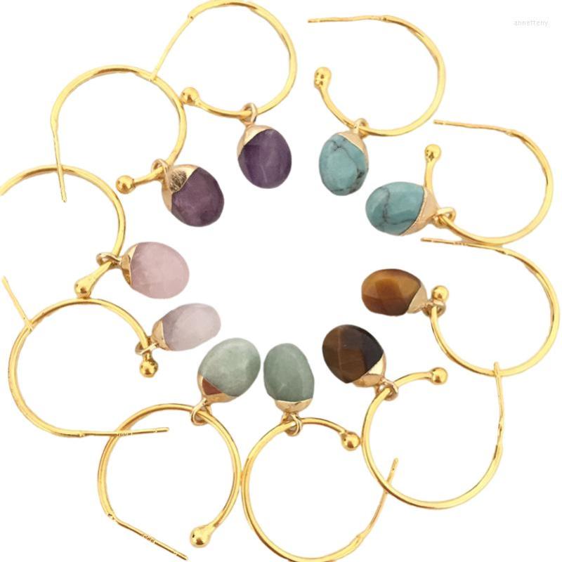 Hoop Earrings DangleGoldtone Plated Natural Stone Post Stud Design Original Cabochon Shape Assorted
Hoop Earrings DangleGoldtone Plated Natural Stone Post Stud Design Original Cabochon Shape Assorted