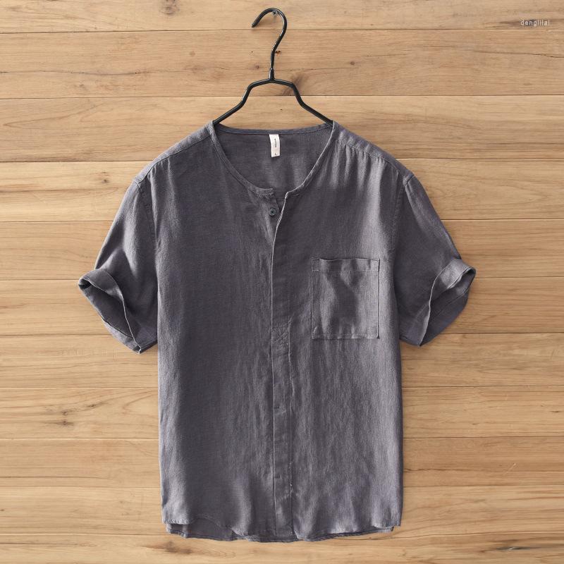 Men's Casual Shirts Solid Color Linen Men's Summer Short Sleeve Clothing Single Pocket Covered Button Chinese Style Loose Tops, Coffee
Men's Casual Shirts Solid Color Linen Men's Summer Short Sleeve Clothing Single Pocket Covered Button Chinese Style Loose Tops, Coffee