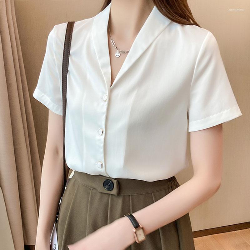 Women' Blouses Clothing Femme 2022 Summer V-neck Short Sleeve Shirt Elegant And Simple Satin Top Drop Blusas Shirts Chiffon 0669, White
Women' Blouses Clothing Femme 2022 Summer V-neck Short Sleeve Shirt Elegant And Simple Satin Top Drop Blusas Shirts Chiffon 0669, White