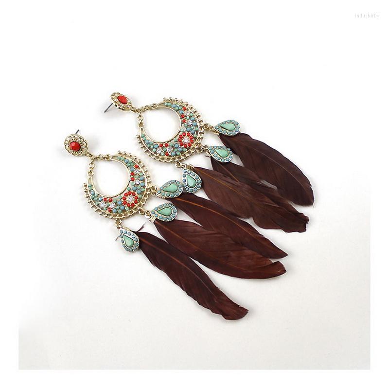 Dangle Earrings Bohemia Retro Inlay Colourful Gems Moon Droplet Charms Eardrop Big Feather Earring Drops & Studs
Dangle Earrings Bohemia Retro Inlay Colourful Gems Moon Droplet Charms Eardrop Big Feather Earring Drops & Studs