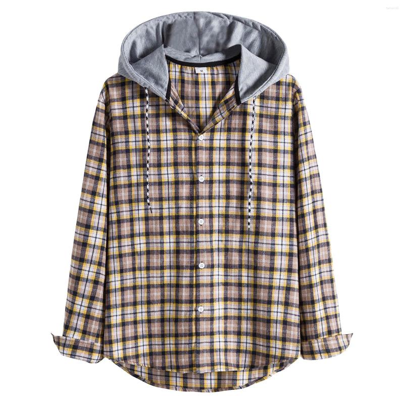 Men' Casual Shirts Men' Classic Hooded Single Breasted Turn-Down Collar Plaid Print Drawstring Long Sleeves Top Blouse Mens Ling, Khaki
Men' Casual Shirts Men' Classic Hooded Single Breasted Turn-Down Collar Plaid Print Drawstring Long Sleeves Top Blouse Mens Ling, Khaki