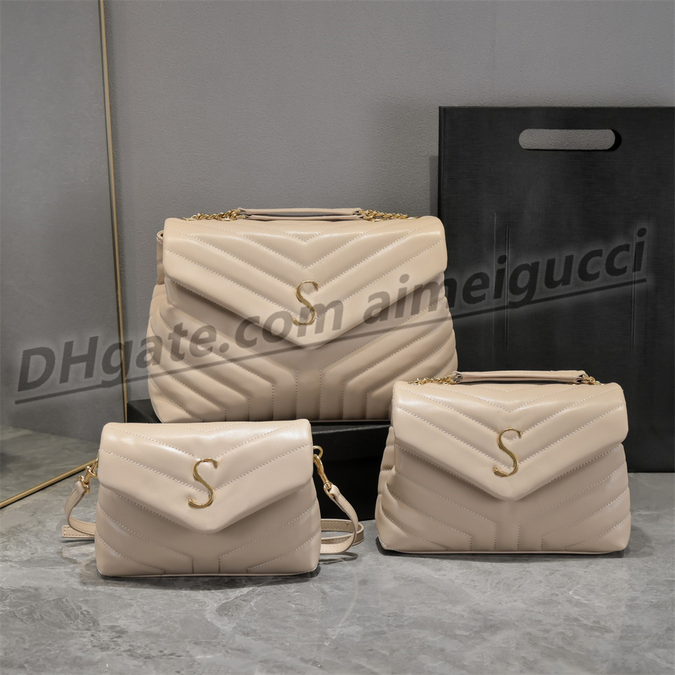 Genuine leather hobo for women LOULOU shoulder bag for women Chest pack lady Tote chains handbags presbyopic wallet Cross Body purses Clutch Bags
