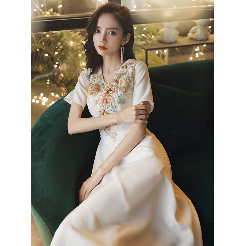 Party Dresses French Style Elegant Evening For Women A-Line V-Neck Appliques Draped Ruffles Knee-Length Dress Birthday Banquet Gowns, White
Party Dresses French Style Elegant Evening For Women A-Line V-Neck Appliques Draped Ruffles Knee-Length Dress Birthday Banquet Gowns, White