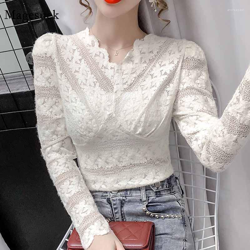 Women's Blouses Vintage White Shirts Spring Casual Puff Sleeve Tops Hollow Out V-neck Female Korean Crochet Lace Sexy Blouse Blusas 12626
Women's Blouses Vintage White Shirts Spring Casual Puff Sleeve Tops Hollow Out V-neck Female Korean Crochet Lace Sexy Blouse Blusas 12626