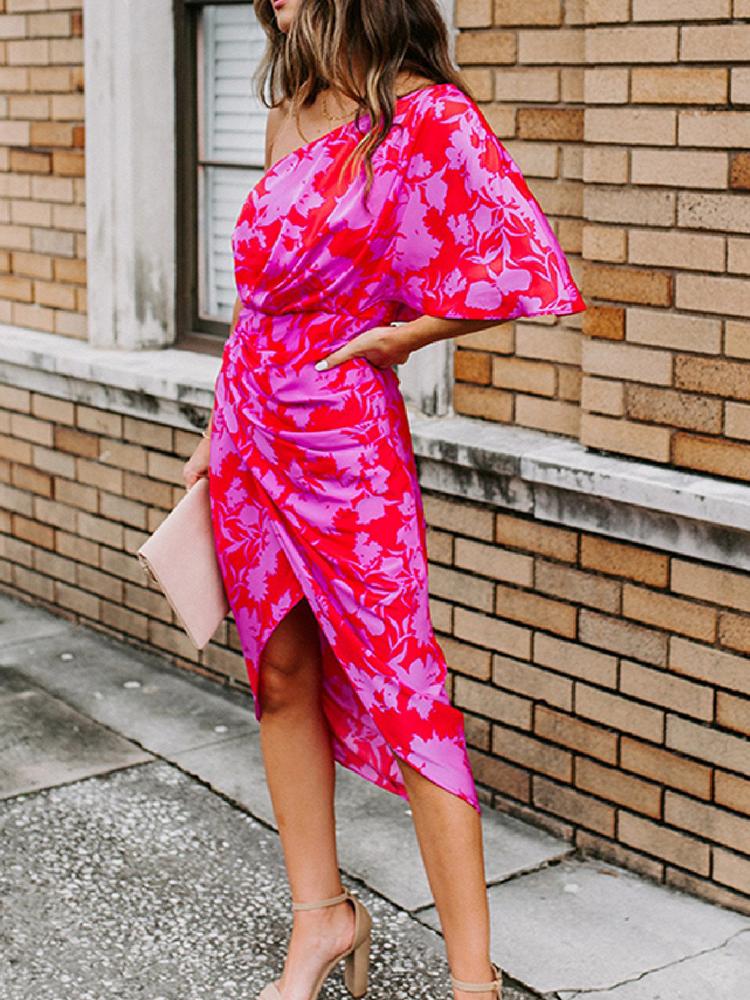 Party Dresses Sexy Slant Collar Print Chiffon Dress Summer Casual Short Sleeve Irregular Bodycon Women Fashion Draped Beach, 01 pink
Party Dresses Sexy Slant Collar Print Chiffon Dress Summer Casual Short Sleeve Irregular Bodycon Women Fashion Draped Beach, 01 pink