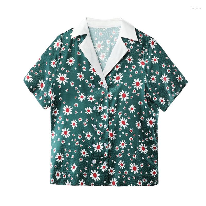 Women's Blouses PERHAPS U Women Shirt Short Sleeve Summer Notch Collar Floral Print Green Satin Beach B0612, Picture shown
Women's Blouses PERHAPS U Women Shirt Short Sleeve Summer Notch Collar Floral Print Green Satin Beach B0612, Picture shown