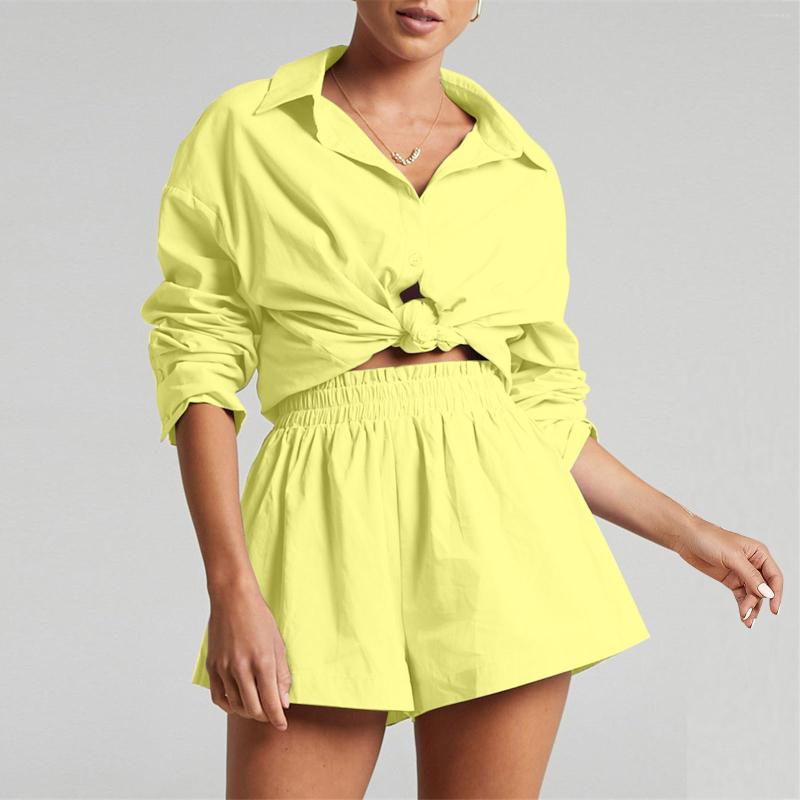 Women' Tracksuits Women Two Piece Short Sets Summer Yellow Shirt And Drawstring Wide Leg Shorts Set Lounge Tracksuit 2 Outfit Fashion, Purple
Women' Tracksuits Women Two Piece Short Sets Summer Yellow Shirt And Drawstring Wide Leg Shorts Set Lounge Tracksuit 2 Outfit Fashion, Purple