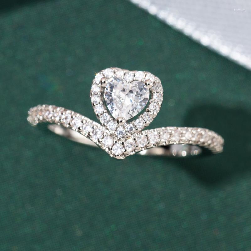 Wedding Rings Luxury Heart Princess Crown Engagement For Women Bride Silver Color Anniversary Ring Gifts Lover Jewelry
Wedding Rings Luxury Heart Princess Crown Engagement For Women Bride Silver Color Anniversary Ring Gifts Lover Jewelry