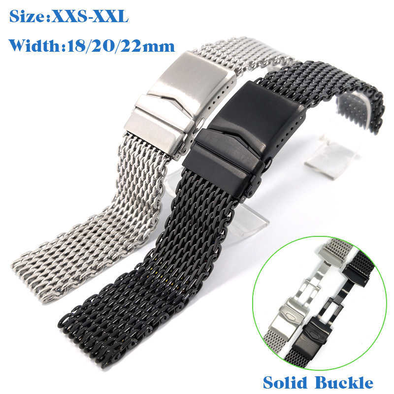 Watch Bands Stainless Steel Shark 4.0 Mesh Strap Diving Watch Band Solid Adjustable Safety Buckle 18/20/22mm Bracelet Accessories Men Luxury T221213
Watch Bands Stainless Steel Shark 4.0 Mesh Strap Diving Watch Band Solid Adjustable Safety Buckle 18/20/22mm Bracelet Accessories Men Luxury T221213