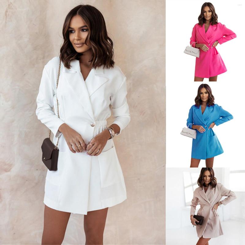 Casual Dresses Office Jackets Vestidos Ladies Bodycon Blazer Dress Women Slim V Neck Long Sleeve Wrap Dresess Formal Suit Robe Formelle, Beige
Casual Dresses Office Jackets Vestidos Ladies Bodycon Blazer Dress Women Slim V Neck Long Sleeve Wrap Dresess Formal Suit Robe Formelle, Beige