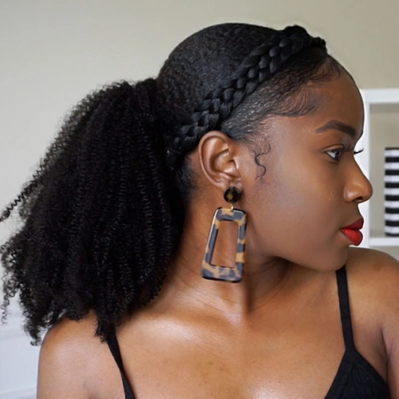 Mogolian Afro Kinky Curly Drawstring Ponytail Human Hair Extensions wraps 4a 4B 4C Remy short Clip In Pony tail hairpiece 120g