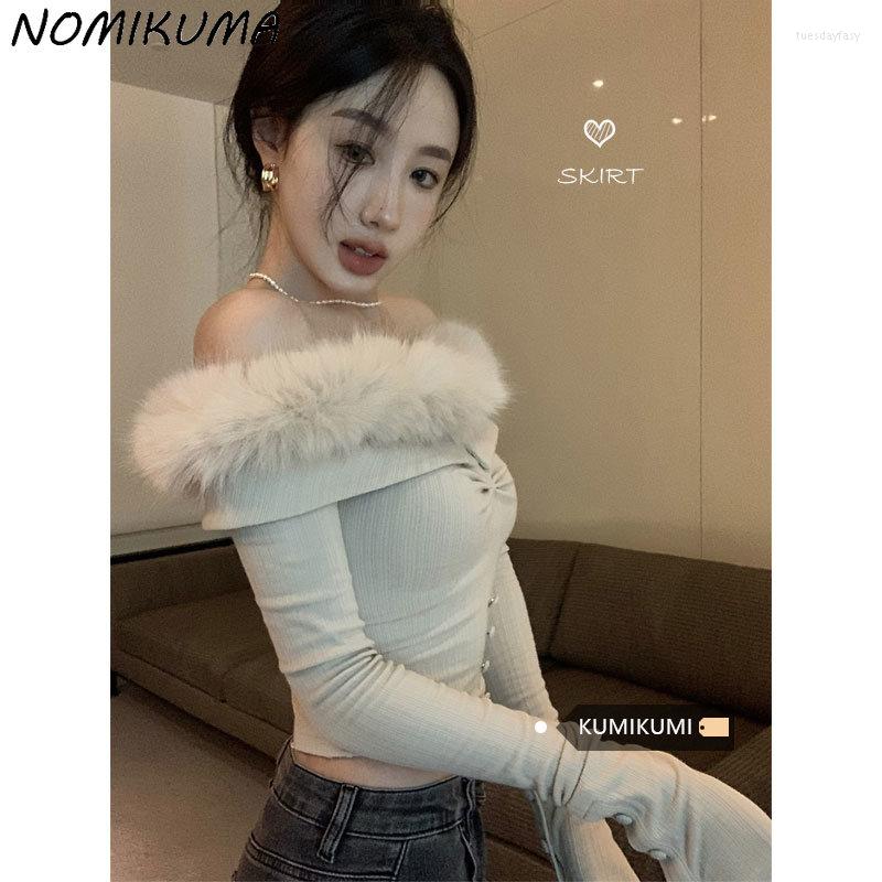 Women's T Shirts Nomikuma Fur Off Shoulder Sexy Strapless Crop Tops Spring Autumn Women T-shirts Korean Long Slevee Slim Graphic, Black
Women's T Shirts Nomikuma Fur Off Shoulder Sexy Strapless Crop Tops Spring Autumn Women T-shirts Korean Long Slevee Slim Graphic, Black