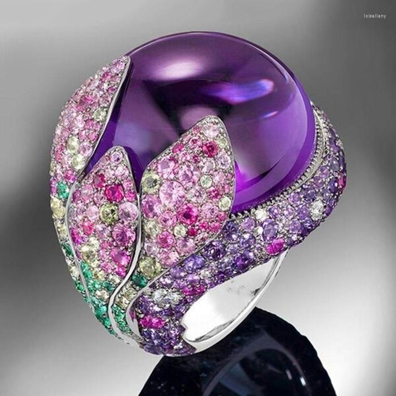Wedding Rings Luxury Imitation Pearl For Women Colorful Flower Cubic Zircon Violet Delicate Gifts Retro Ethnic Ring Fashion Jewelry
Wedding Rings Luxury Imitation Pearl For Women Colorful Flower Cubic Zircon Violet Delicate Gifts Retro Ethnic Ring Fashion Jewelry