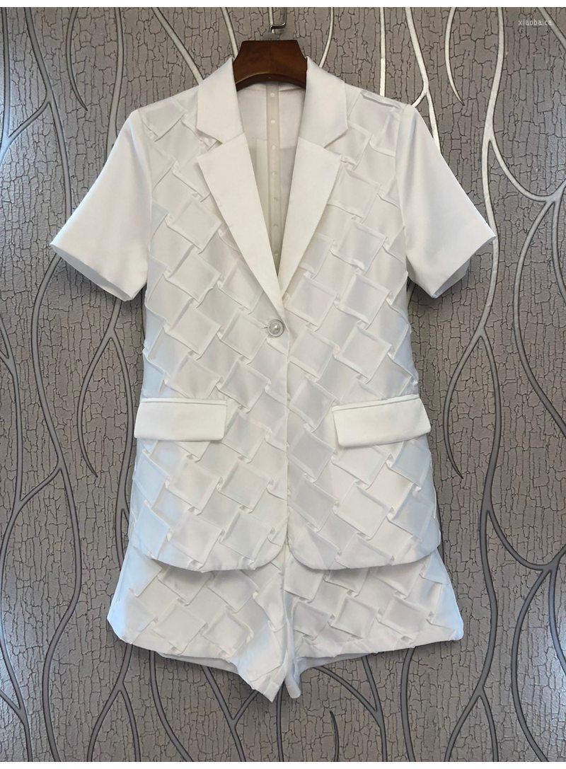 Women' Tracksuits Top Quality Blazer Suits & Sets 2022 Summer Women Geometric Patterns Single Button Short Set White Blue Black
Women' Tracksuits Top Quality Blazer Suits & Sets 2022 Summer Women Geometric Patterns Single Button Short Set White Blue Black