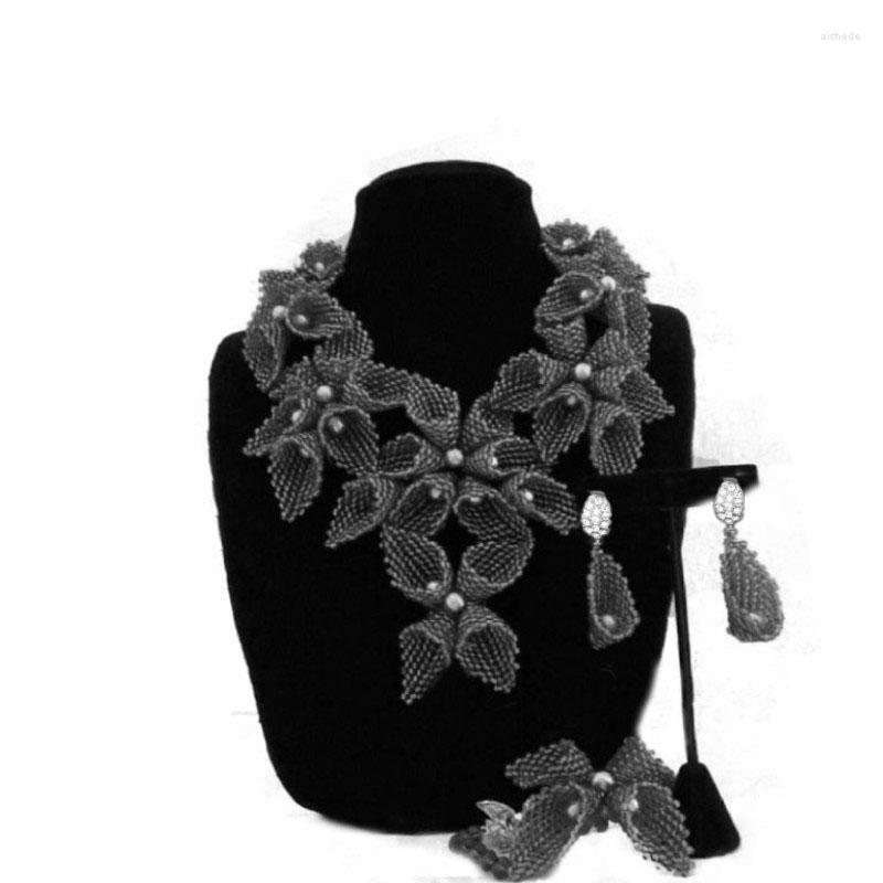 Necklace Earrings Set Dudo Store Big African Jewelry Grey Design Nigerian Beads Bridal 3 Pieces With Bracelet, Picture shown
Necklace Earrings Set Dudo Store Big African Jewelry Grey Design Nigerian Beads Bridal 3 Pieces With Bracelet, Picture shown