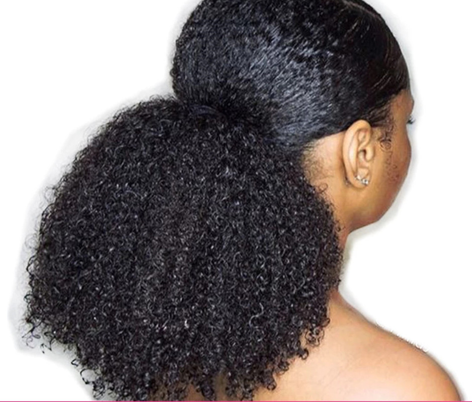 Mogolian Afro Kinky Curly Drawstring Ponytail Human Hair Extensions wraps 4a 4B 4C Remy short Clip In Pony tail hairpiece 120g