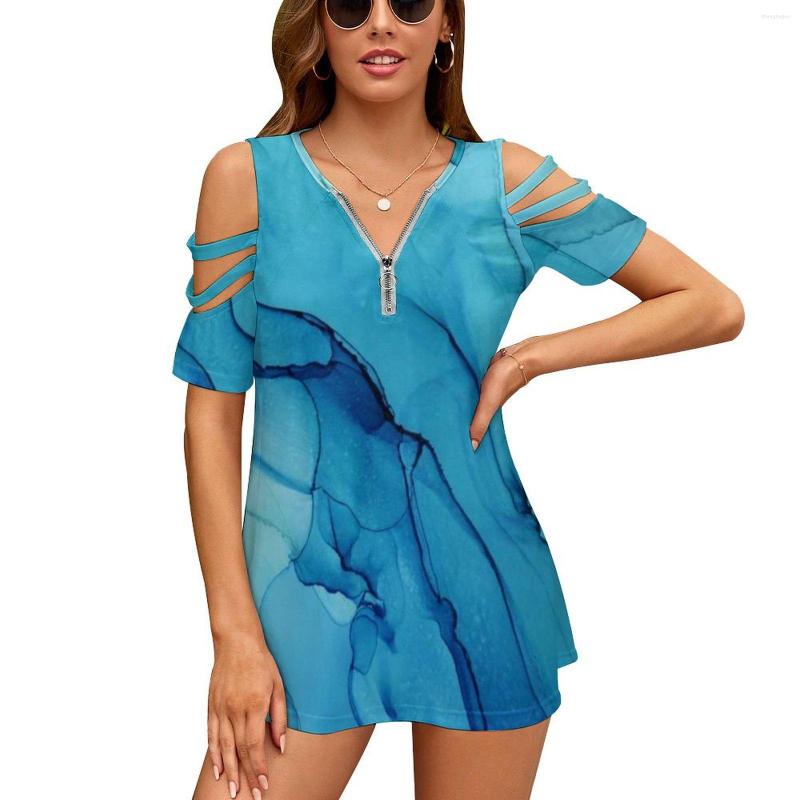 Women' T Shirts Blue Emerald Water Abstract Ink Women' T-Shirt Summer Fashion Print Floral V-Neck Zipper Tshirt Hollow Pullover, Nt
Women' T Shirts Blue Emerald Water Abstract Ink Women' T-Shirt Summer Fashion Print Floral V-Neck Zipper Tshirt Hollow Pullover, Nt