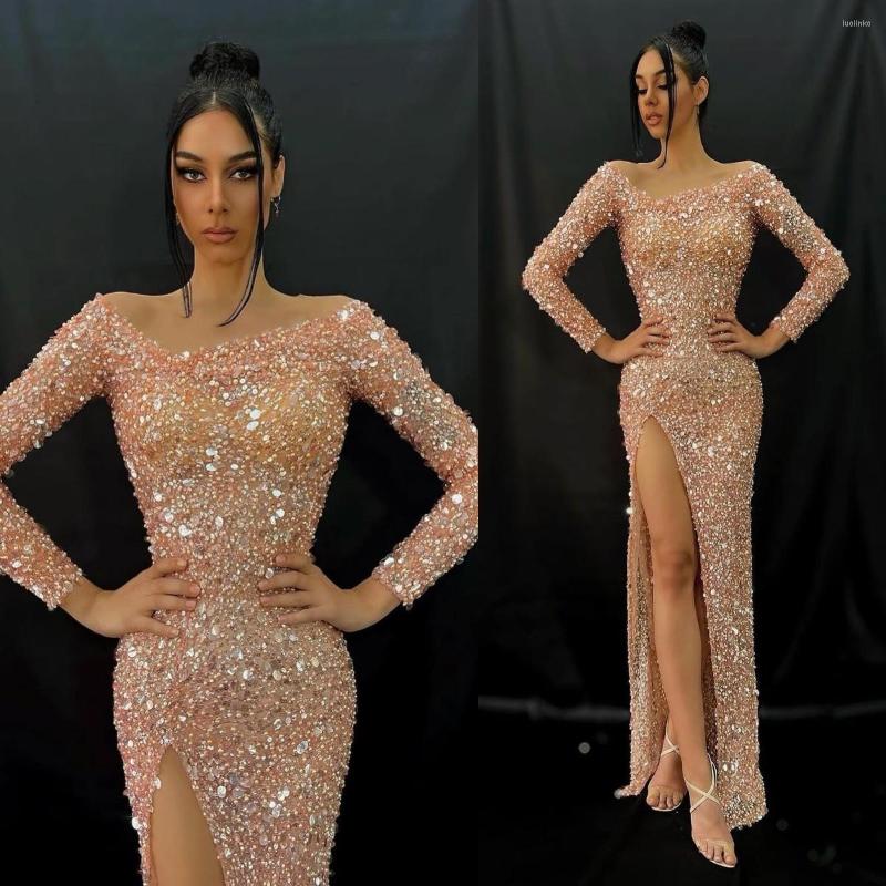 Party Dresses Sexy Champagne Prom Off The Shoulder Sequins Long Sleeves Evening Gown High Side Split Floor Length Weddding Dress, Black
Party Dresses Sexy Champagne Prom Off The Shoulder Sequins Long Sleeves Evening Gown High Side Split Floor Length Weddding Dress, Black