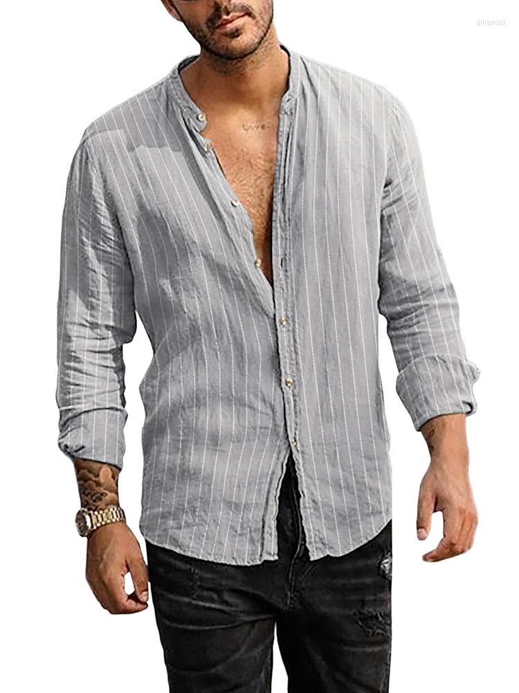 Men' Casual Shirts Men Striped Summer Shirt Slim Stand Collar High Street Long Sleeve Male Clothes 2022 Single-breasted T-shirts Tee, 04 blue
Men' Casual Shirts Men Striped Summer Shirt Slim Stand Collar High Street Long Sleeve Male Clothes 2022 Single-breasted T-shirts Tee, 04 blue