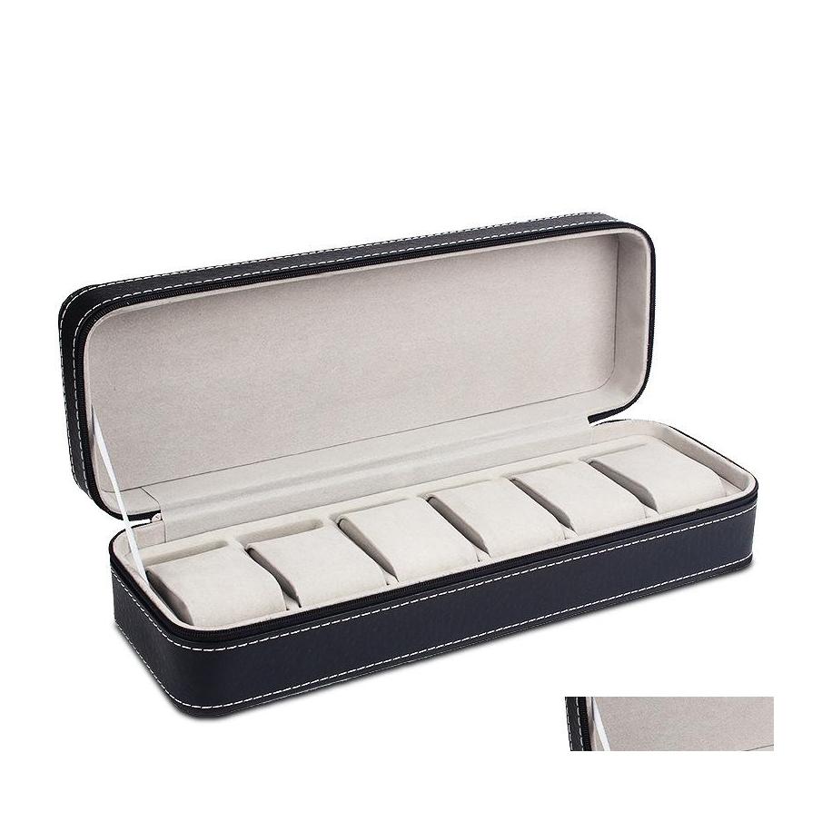 Jewelry Boxes 6 Slot Watch Box Portable Travel Zipper Case Collector Storage Boxblack 311 T2 Drop Delivery Packaging Display Otqn8
Jewelry Boxes 6 Slot Watch Box Portable Travel Zipper Case Collector Storage Boxblack 311 T2 Drop Delivery Packaging Display Otqn8