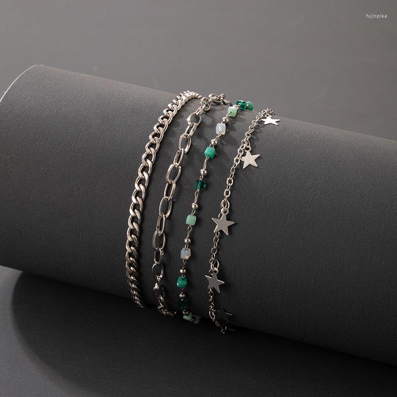 Anklets 4pcs/set Bohemian Colorful Beaded For Women Fashion Geometry Star Tassel Foot Chains Female Party Jewelry 15570
Anklets 4pcs/set Bohemian Colorful Beaded For Women Fashion Geometry Star Tassel Foot Chains Female Party Jewelry 15570