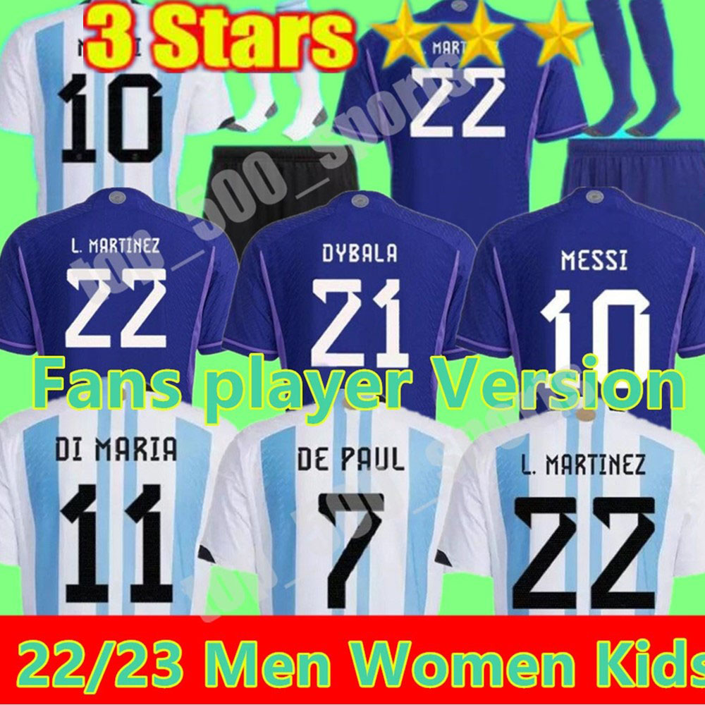 2022 2023 Argentina soccer Jerseys Fans player Version 22 23 MAC ALLISTER DYBALA DI MARIA MARTINEZ DE PAUL MARADONA child kids kit Men women football shirt, Home player version adult
2022 2023 Argentina soccer Jerseys Fans player Version 22 23 MAC ALLISTER DYBALA DI MARIA MARTINEZ DE PAUL MARADONA child kids kit Men women football shirt, Home player version adult