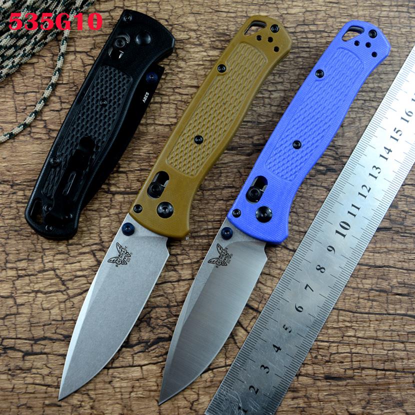 New 535 Bench Made folding knife 440C blade brass washer G10 handle 3 colors outdoor camping hunting Survival pocket knife EDC too2419
New 535 Bench Made folding knife 440C blade brass washer G10 handle 3 colors outdoor camping hunting Survival pocket knife EDC too2419