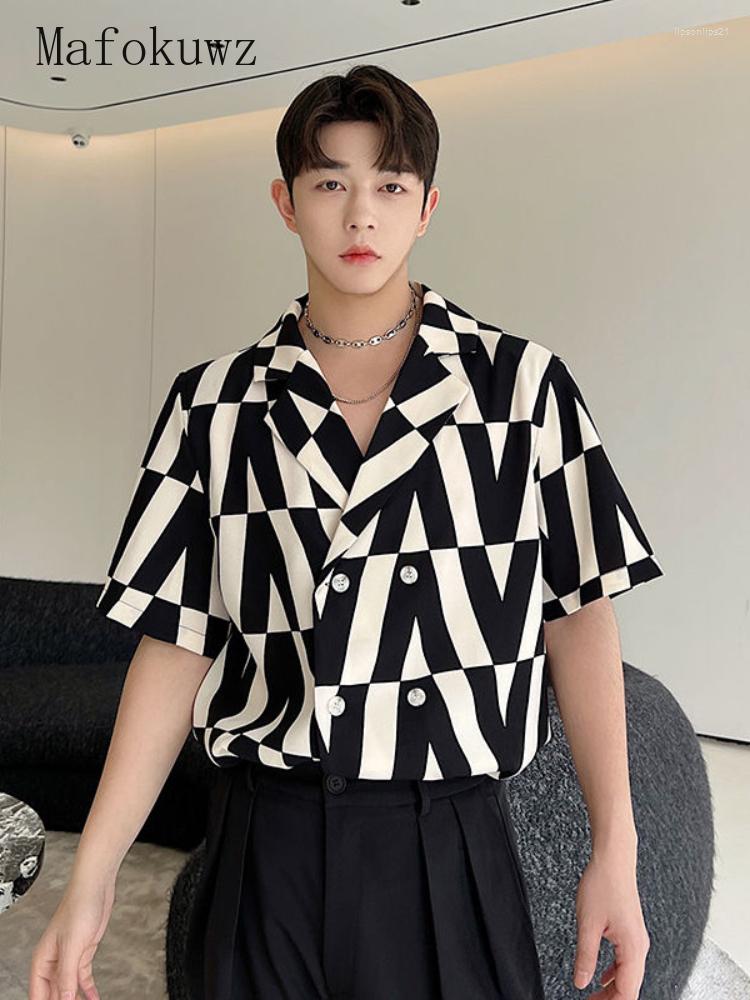 Men' Casual Shirts Mafokuwz Summer Men Shirt Korean Geometric Print Temperament Blouse Male Short-sleeved Niche Tops Design Handsome Drape, Black
Men' Casual Shirts Mafokuwz Summer Men Shirt Korean Geometric Print Temperament Blouse Male Short-sleeved Niche Tops Design Handsome Drape, Black