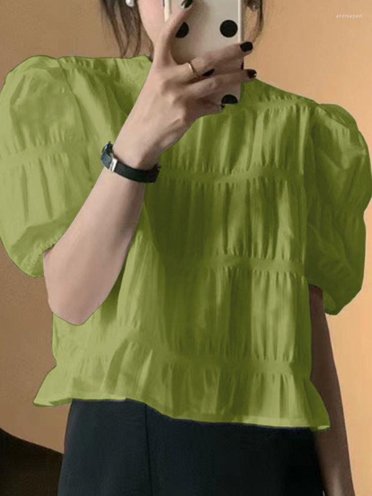 Women' Blouses Casual Women Short Sleeve Shirts 2022 VONDA Fashion Sexy Blouse Vintage Solid Color Feminina Beach Tops Oversized, Green
Women' Blouses Casual Women Short Sleeve Shirts 2022 VONDA Fashion Sexy Blouse Vintage Solid Color Feminina Beach Tops Oversized, Green